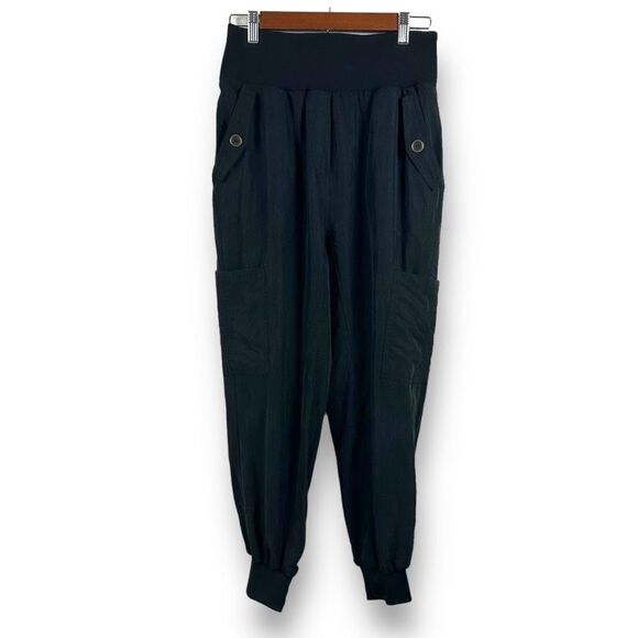 Anthropologie Maeve Women's S Cicerone Joggers Black Slouchy Multipocket Casual - Picture 1 of 15